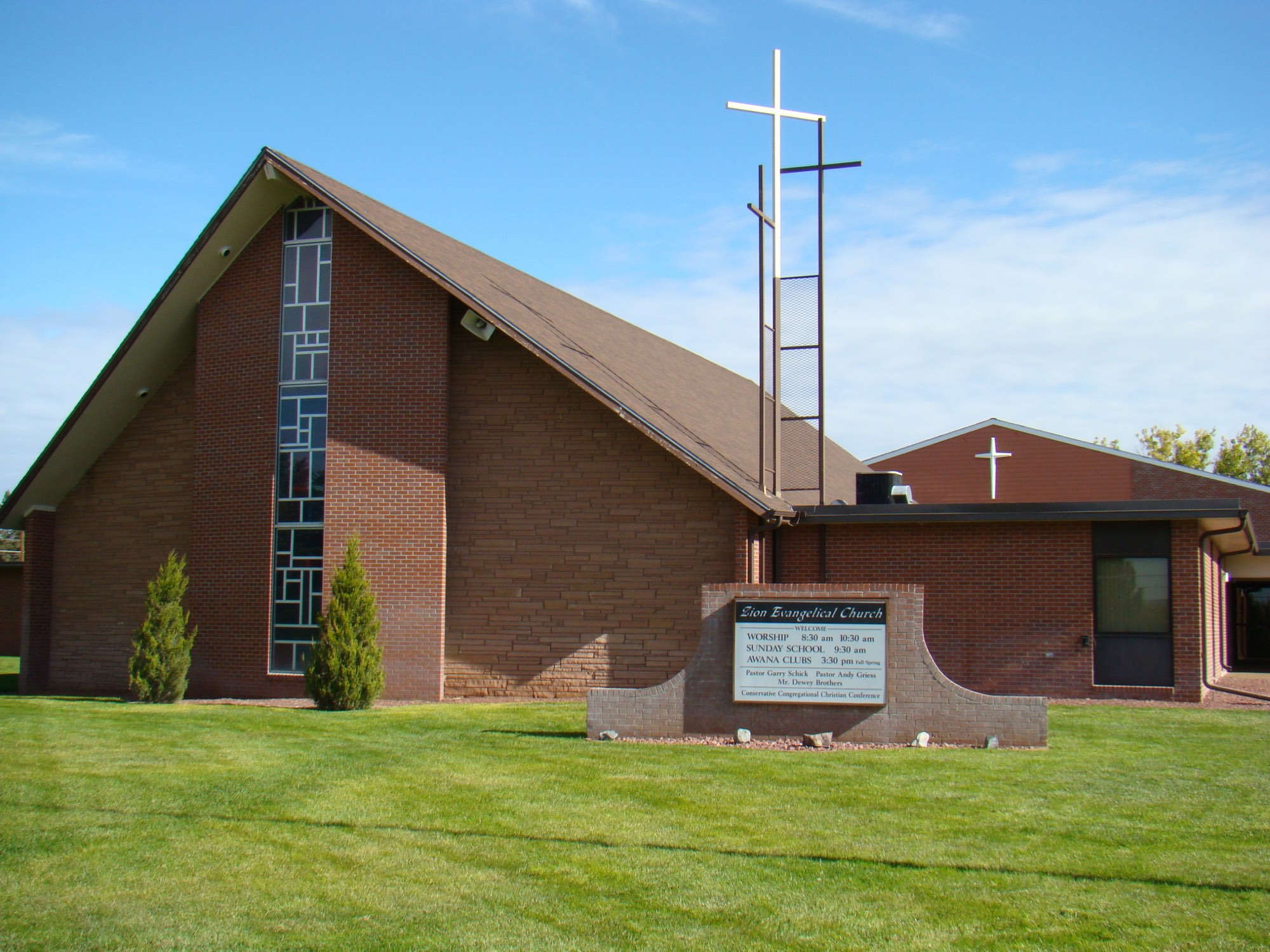 Zion Evangelical Church on 5th Avenue in Scottsbluff, Nebraska
